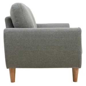 Canapé Scandinave 2 Places En Tissu Gris Et Bois Clair ALICE 13