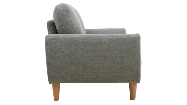 Canapé Scandinave 2 Places En Tissu Gris Et Bois Clair ALICE 4