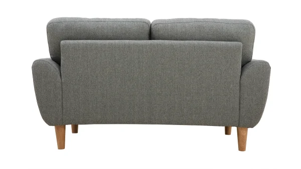 Canapé Scandinave 2 Places En Tissu Gris Et Bois Clair ALICE 5