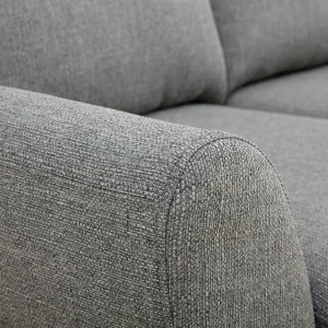Canapé Scandinave 2 Places En Tissu Gris Et Bois Clair ALICE 17