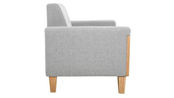 Canapé Scandinave 2 Places En Tissu Gris Et Bois Clair FJORD 4