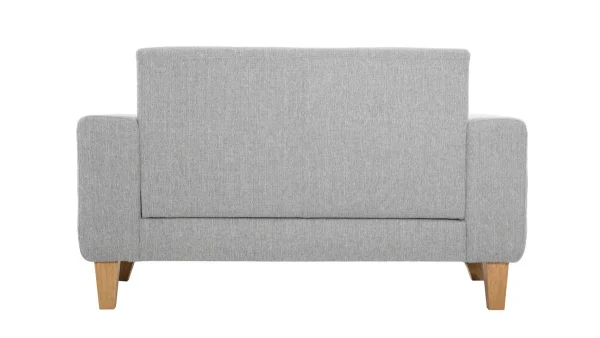 Canapé Scandinave 2 Places En Tissu Gris Et Bois Clair FJORD 5