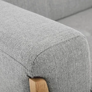 Canapé Scandinave 2 Places En Tissu Gris Et Bois Clair FJORD 16