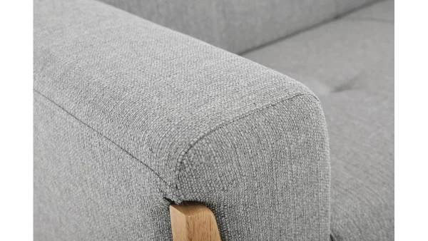 Canapé Scandinave 2 Places En Tissu Gris Et Bois Clair FJORD 6