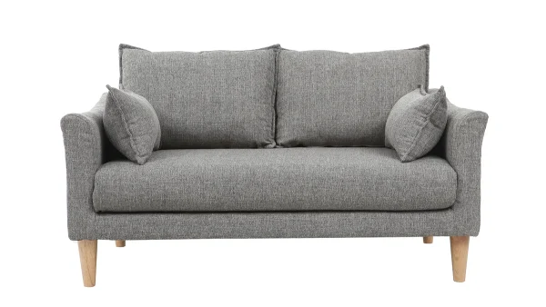 france Canapé Scandinave 2 Places En Tissu Gris Et Bois Clair KATE 1