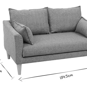 france Canapé Scandinave 2 Places En Tissu Gris Et Bois Clair KATE 17