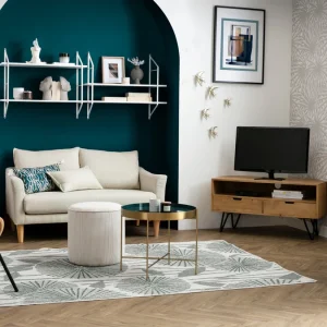 france Canapé Scandinave 2 Places En Tissu Gris Et Bois Clair KATE 19