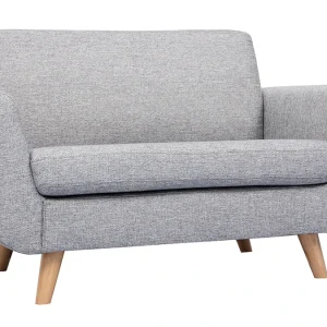 Canapé Scandinave 2 Places En Tissu Gris Et Bois Clair PURE 11