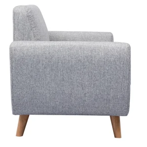 Canapé Scandinave 2 Places En Tissu Gris Et Bois Clair PURE 13