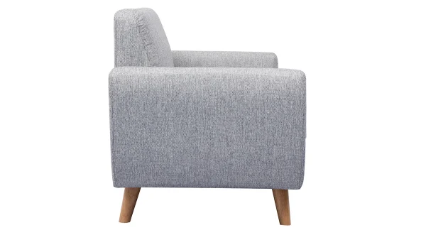 Canapé Scandinave 2 Places En Tissu Gris Et Bois Clair PURE 4