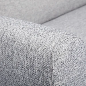 Canapé Scandinave 2 Places En Tissu Gris Et Bois Clair PURE 17