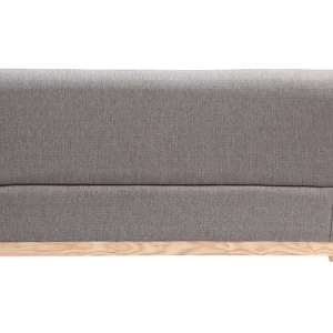 Canapé Scandinave 2 Places En Tissu Gris Et Bois Clair YOKO 12