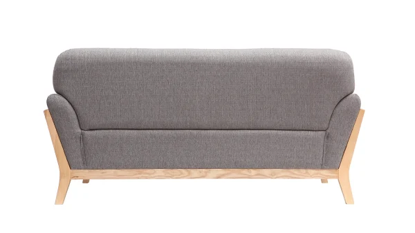 Canapé Scandinave 2 Places En Tissu Gris Et Bois Clair YOKO 4