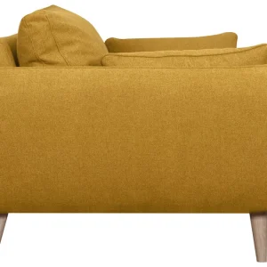 Canapé Scandinave 2 Places En Tissu Jaune Cumin Et Bois Clair CREEP 11