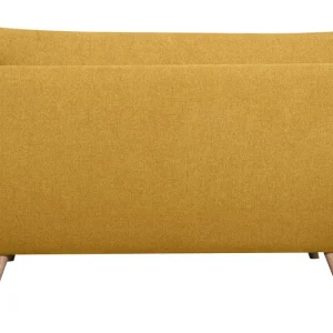 Canapé Scandinave 2 Places En Tissu Jaune Cumin Et Bois Clair CREEP 13