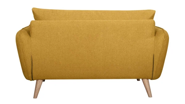 Canapé Scandinave 2 Places En Tissu Jaune Cumin Et Bois Clair CREEP 5