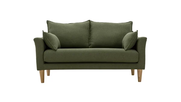 site pas cher Canapé Scandinave 2 Places En Tissu Kaki Et Bois Clair KATE 1
