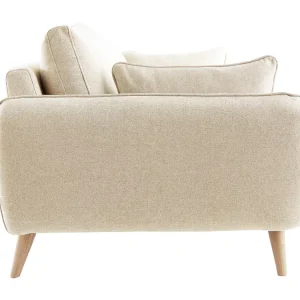 Canapé Scandinave 3 Places En Tissu Beige Et Bois Clair CREEP 14