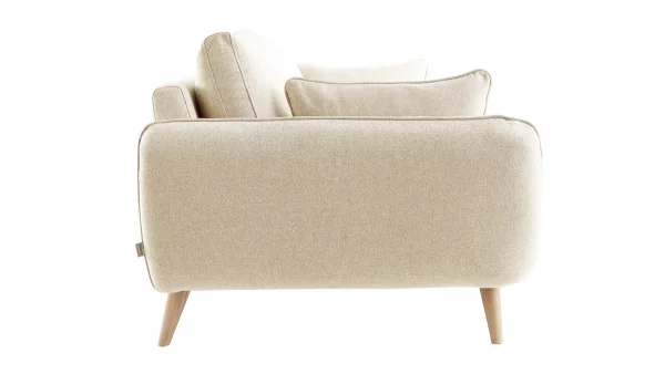 Canapé Scandinave 3 Places En Tissu Beige Et Bois Clair CREEP 4