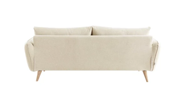 Canapé Scandinave 3 Places En Tissu Beige Et Bois Clair CREEP 5