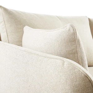 Canapé Scandinave 3 Places En Tissu Beige Et Bois Clair CREEP 18