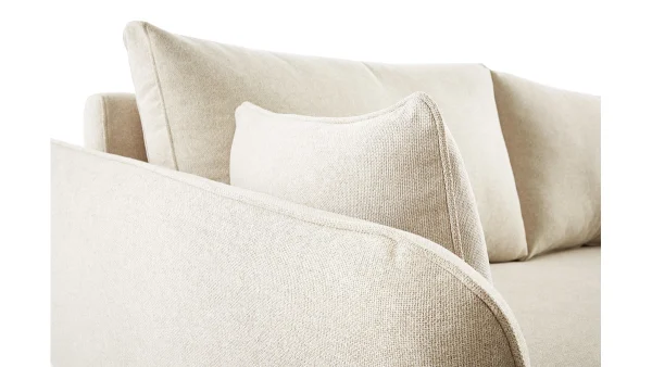 Canapé Scandinave 3 Places En Tissu Beige Et Bois Clair CREEP 6