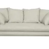 Canapé Scandinave 3 Places En Tissu Beige Et Bois Clair OLYMPIA 25