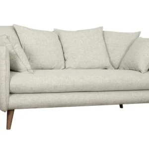 Canapé Scandinave 3 Places En Tissu Beige Et Bois Clair OLYMPIA 9