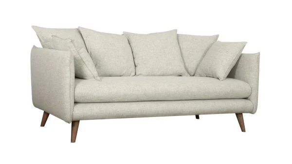 Canapé Scandinave 3 Places En Tissu Beige Et Bois Clair OLYMPIA 3