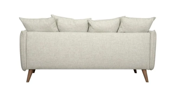 Canapé Scandinave 3 Places En Tissu Beige Et Bois Clair OLYMPIA 5