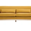 Canapé Scandinave 3 Places En Tissu Effet Velours Jaune Moutarde Et Bois Clair YOKO 23