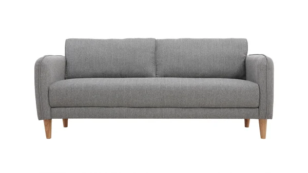 Achat Canapé Scandinave 3 Places En Tissu Gris Clair Et Bois Clair KURT – Miliboo & Stéphane Plaza 1