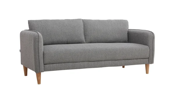 Achat Canapé Scandinave 3 Places En Tissu Gris Clair Et Bois Clair KURT – Miliboo & Stéphane Plaza 3