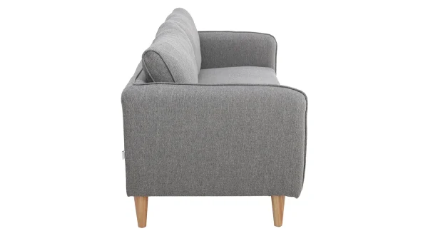 Achat Canapé Scandinave 3 Places En Tissu Gris Clair Et Bois Clair KURT – Miliboo & Stéphane Plaza 4