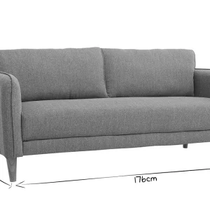 Achat Canapé Scandinave 3 Places En Tissu Gris Clair Et Bois Clair KURT – Miliboo & Stéphane Plaza 22