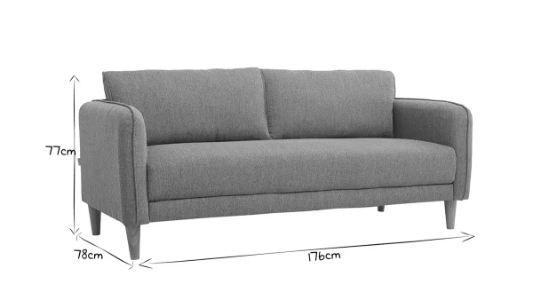 Achat Canapé Scandinave 3 Places En Tissu Gris Clair Et Bois Clair KURT – Miliboo & Stéphane Plaza 8