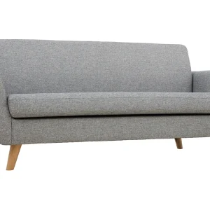excellents soldes Canapé Scandinave 3 Places En Tissu Gris Clair Et Bois Clair PURE 11