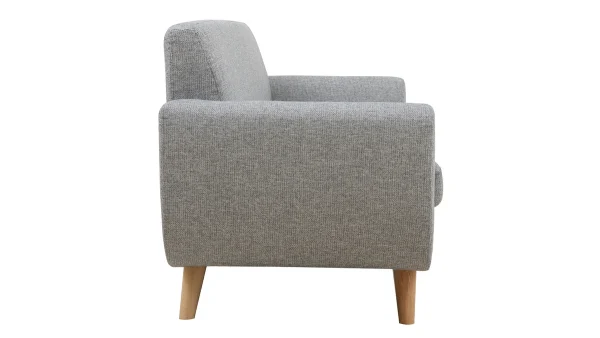 excellents soldes Canapé Scandinave 3 Places En Tissu Gris Clair Et Bois Clair PURE 4