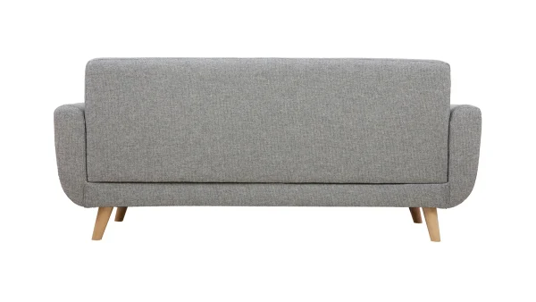excellents soldes Canapé Scandinave 3 Places En Tissu Gris Clair Et Bois Clair PURE 5