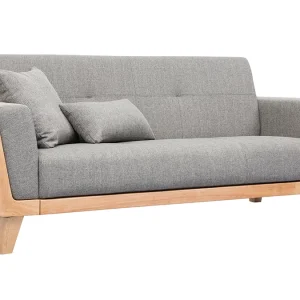 Canapé Scandinave 3 Places En Tissu Gris Et Bois Clair FJORD Achat 15