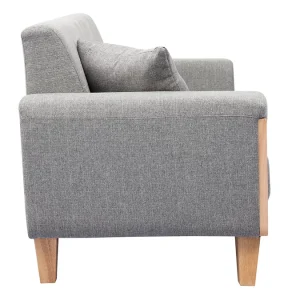 Canapé Scandinave 3 Places En Tissu Gris Et Bois Clair FJORD Achat 17