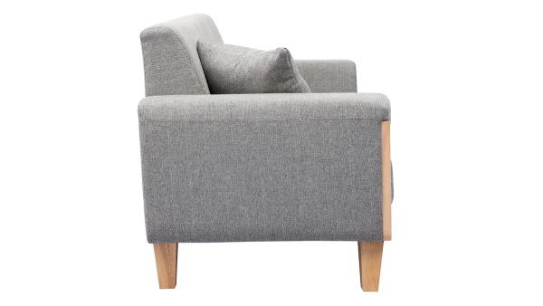 Canapé Scandinave 3 Places En Tissu Gris Et Bois Clair FJORD Achat 5