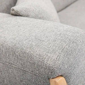 Canapé Scandinave 3 Places En Tissu Gris Et Bois Clair FJORD Achat 19