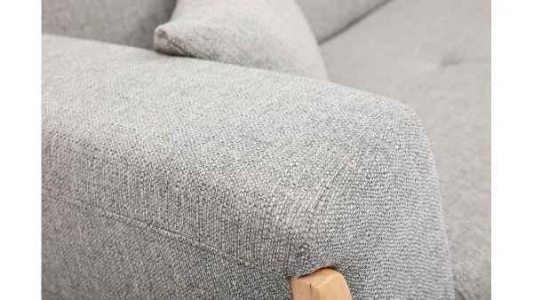 Canapé Scandinave 3 Places En Tissu Gris Et Bois Clair FJORD Achat 6