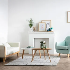 Canapé Scandinave 3 Places En Tissu Gris Et Bois Clair FJORD Achat 21
