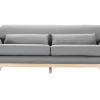 pas cher Canapé Scandinave 3 Places En Tissu Gris Et Bois Clair YOKO 20