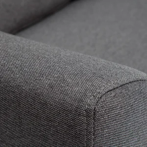 prix de gros Canapé Scandinave 3 Places En Tissu Gris Foncé Et Bois Clair EKTOR 17