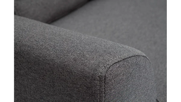 prix de gros Canapé Scandinave 3 Places En Tissu Gris Foncé Et Bois Clair EKTOR 6