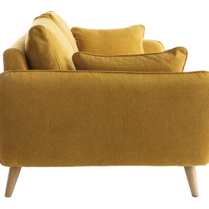 Canapé Scandinave 3 Places En Tissu Jaune Cumin Et Bois Clair CREEP Réductions 13
