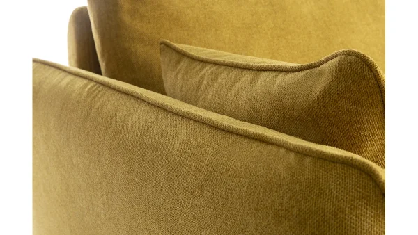 Canapé Scandinave 3 Places En Tissu Jaune Cumin Et Bois Clair CREEP Réductions 6